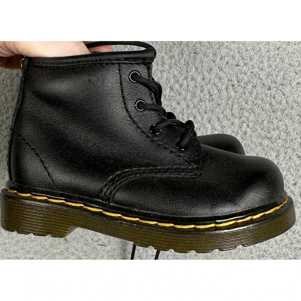 NEW Dr. Martens 1460 Shoes Toddler US 6 Black Leather Lace Up Boots Round Toe